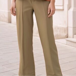 Calvin Klein khaki striped chino cuffed pants 2